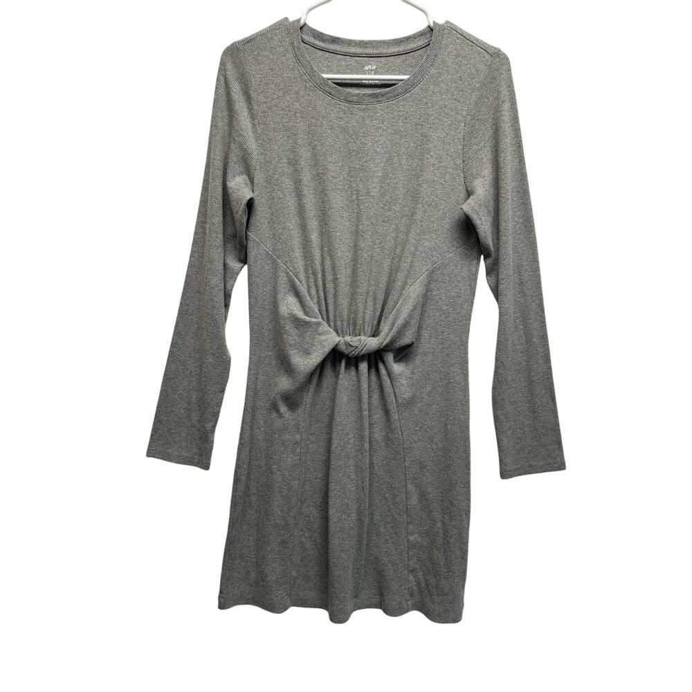 Aerie Ribbed Twist‎ Front Dress Gray Large
